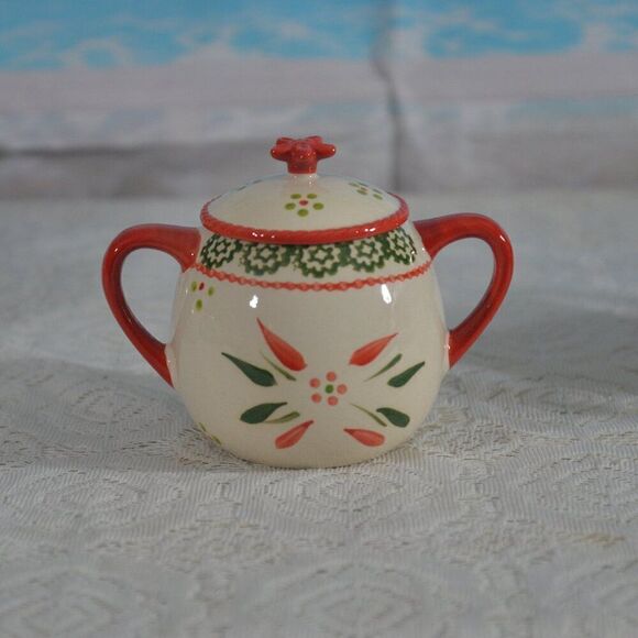 Temp-tations Old World Red and Green Seasonal Lidded Soup Crocks and Tray - Picture 7 of 8